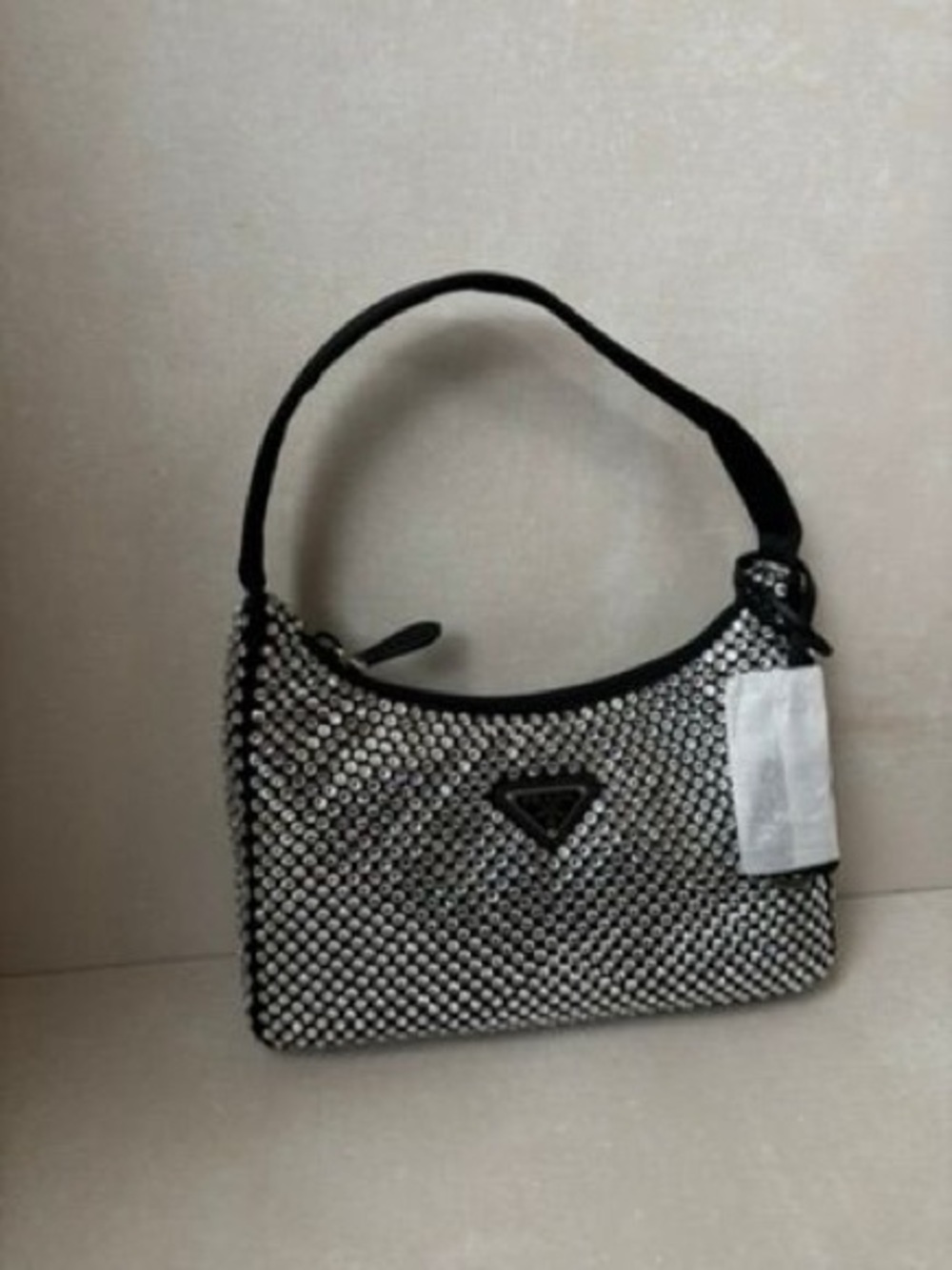 Prada nylon re-edition miniBlack Crystal-Embellished Shoulder Bag